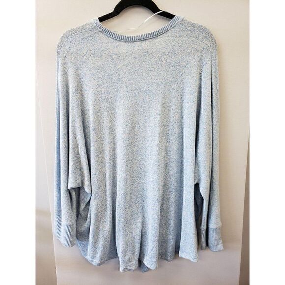 Style & Co Blue White Heathered Light Weight Sweater Front Tie sz 2X NEW - Picture 5 of 7